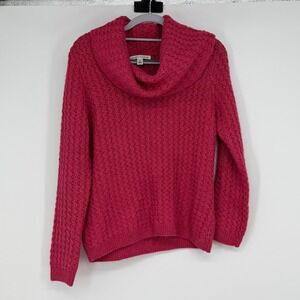 Banana‎ Republic Petite M Pink Textured Cowl Neck Long Sleeve Sweater